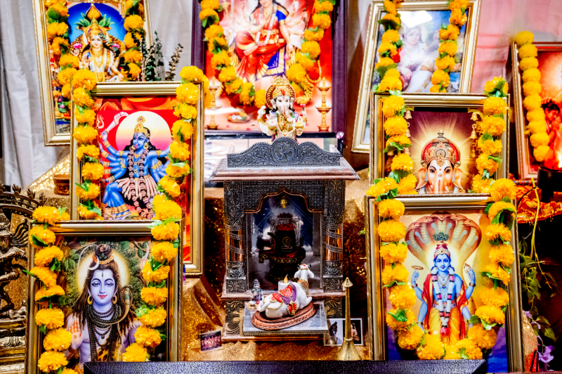 Portraits of various deities at the Center for Spirituality, Conversation and Service at Northeastern University