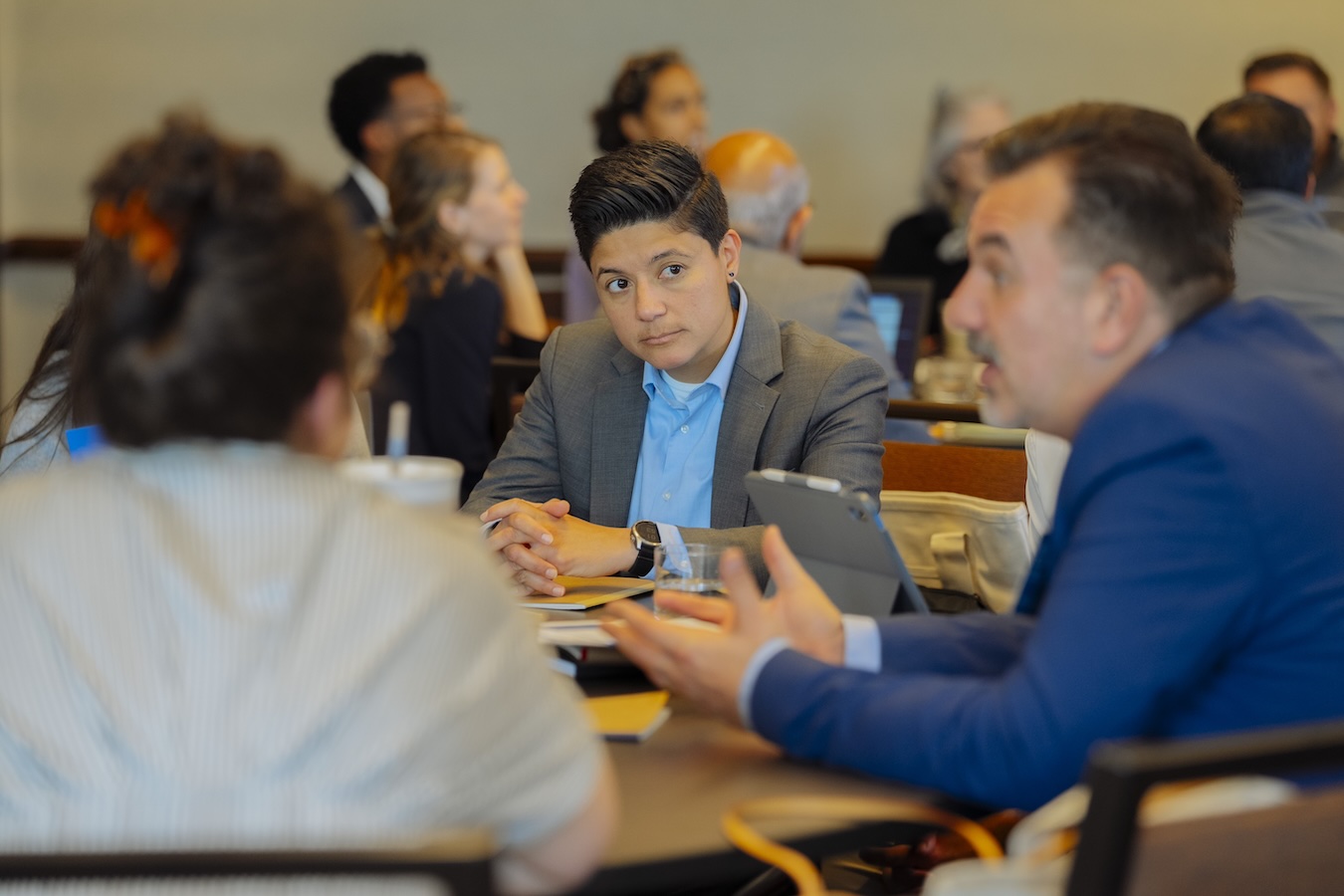 Hope connects us - participants talk around the table