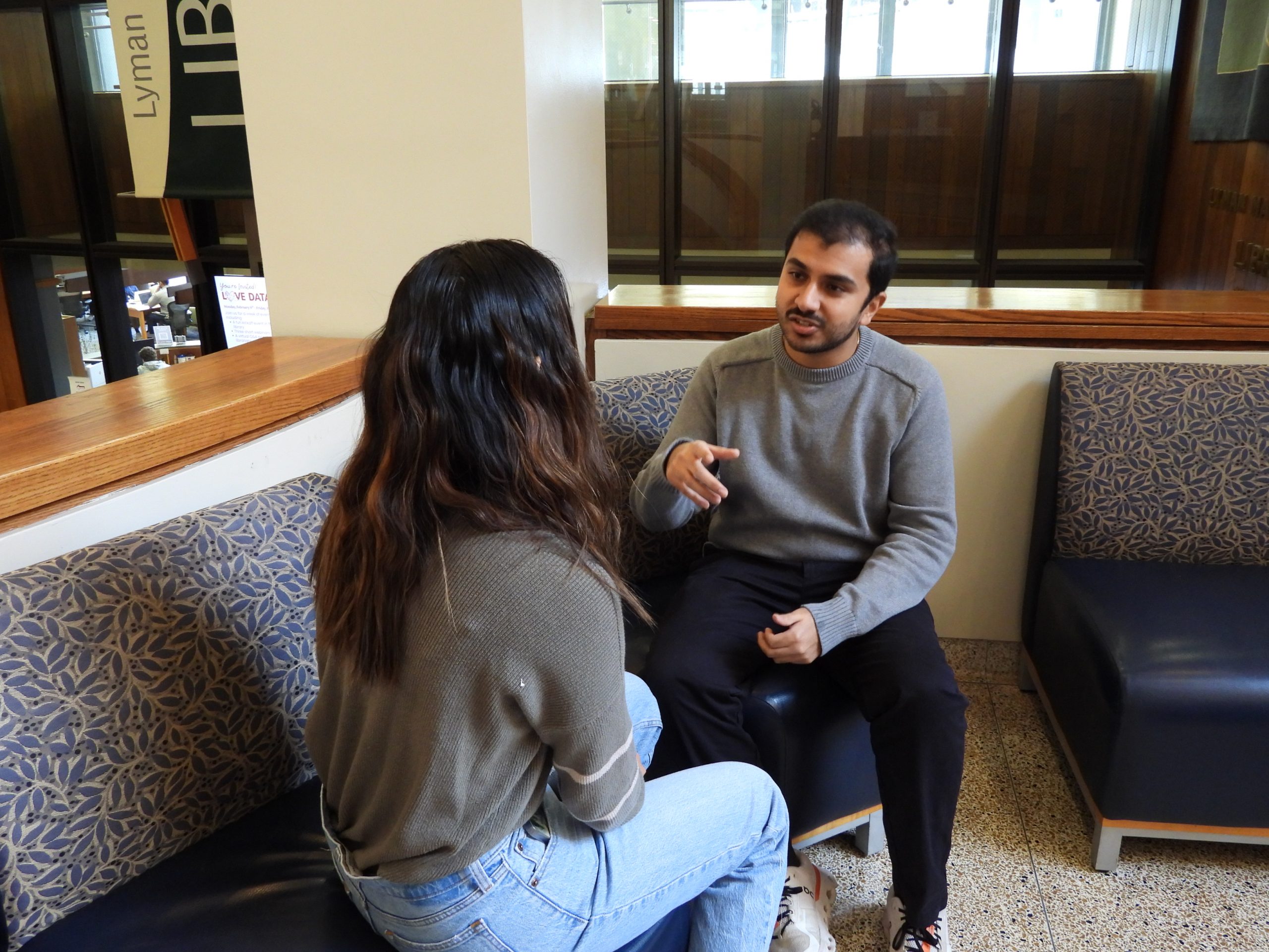 Parth Patel, SOM Class of 2026 with a classmate.