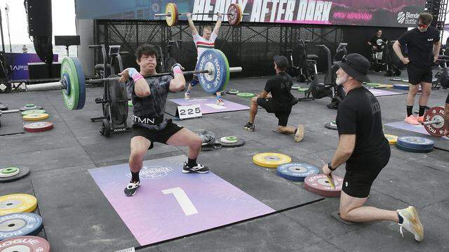 Athletes compete during the GymRappers Whodapalooza Fitness Festival on Friday, March 13, 2026 in Miami Beach. Andrew Oluza / for the Miami Herald